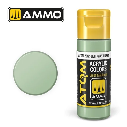 Peinture acrylique Gris clair Vert 20ml ATOM AMMO ATOM-20125-Peinture acrylique Gris clair Vert 20ml ATOM AMMO - ATOM-20125
