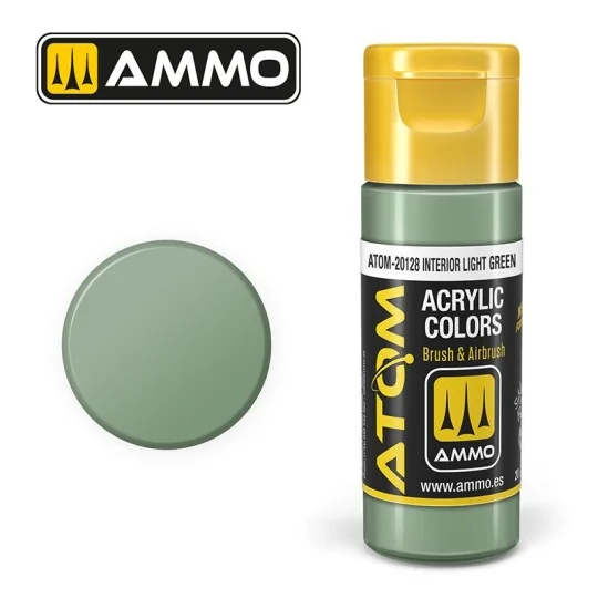 Peinture acrylique Vert clair intérieur 20ml ATOM AMMO ATOM-20128-Peinture acrylique Vert clair intérieur 20ml ATOM AMMO - ATOM-20128