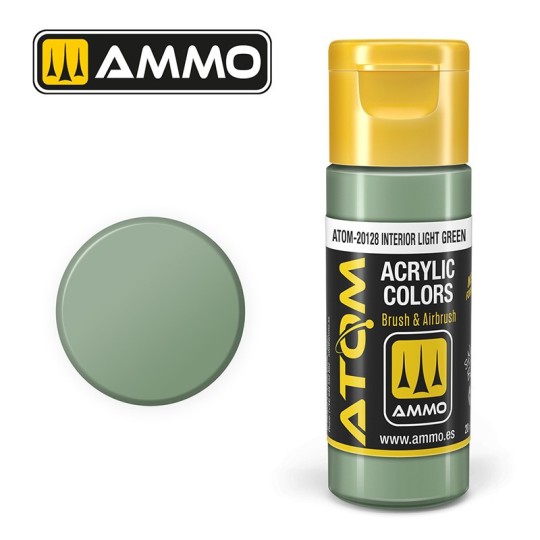 Light green acrylic paint for indoor use, 20ml, ATOM AMMO - ATOM-20128 ATOM-20128-Light Green Interior Acrylic Paint 20ml ATOM AMMO - ATOM-20128