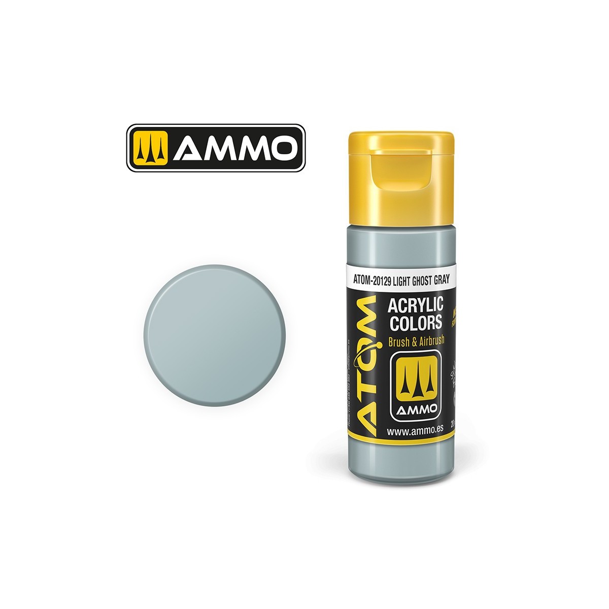 Peinture acrylique Gris fantôme clair 20ml ATOM AMMO