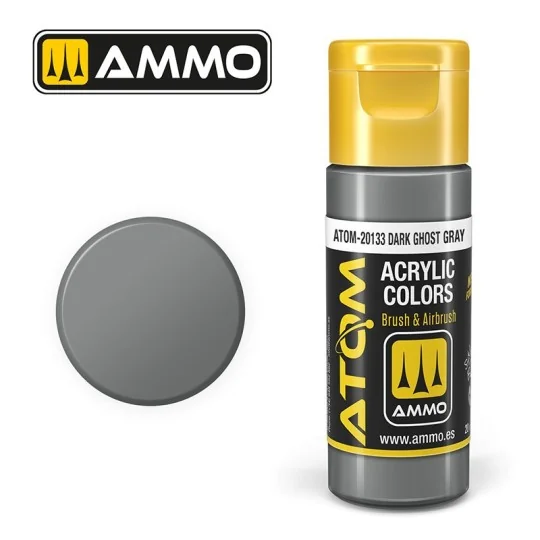 ATOM-20133-Peinture acrylique Gris fantôme foncé 20ml ATOM AMMO - ATOM-20133