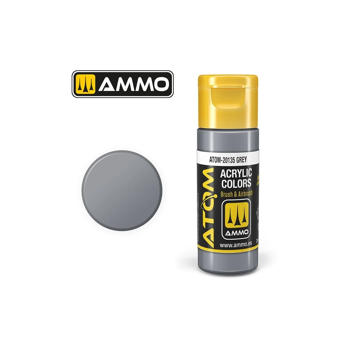 Acrylic Paint Grey 20ml ATOM AMMO - ATOM-20135 - ATOM-20135