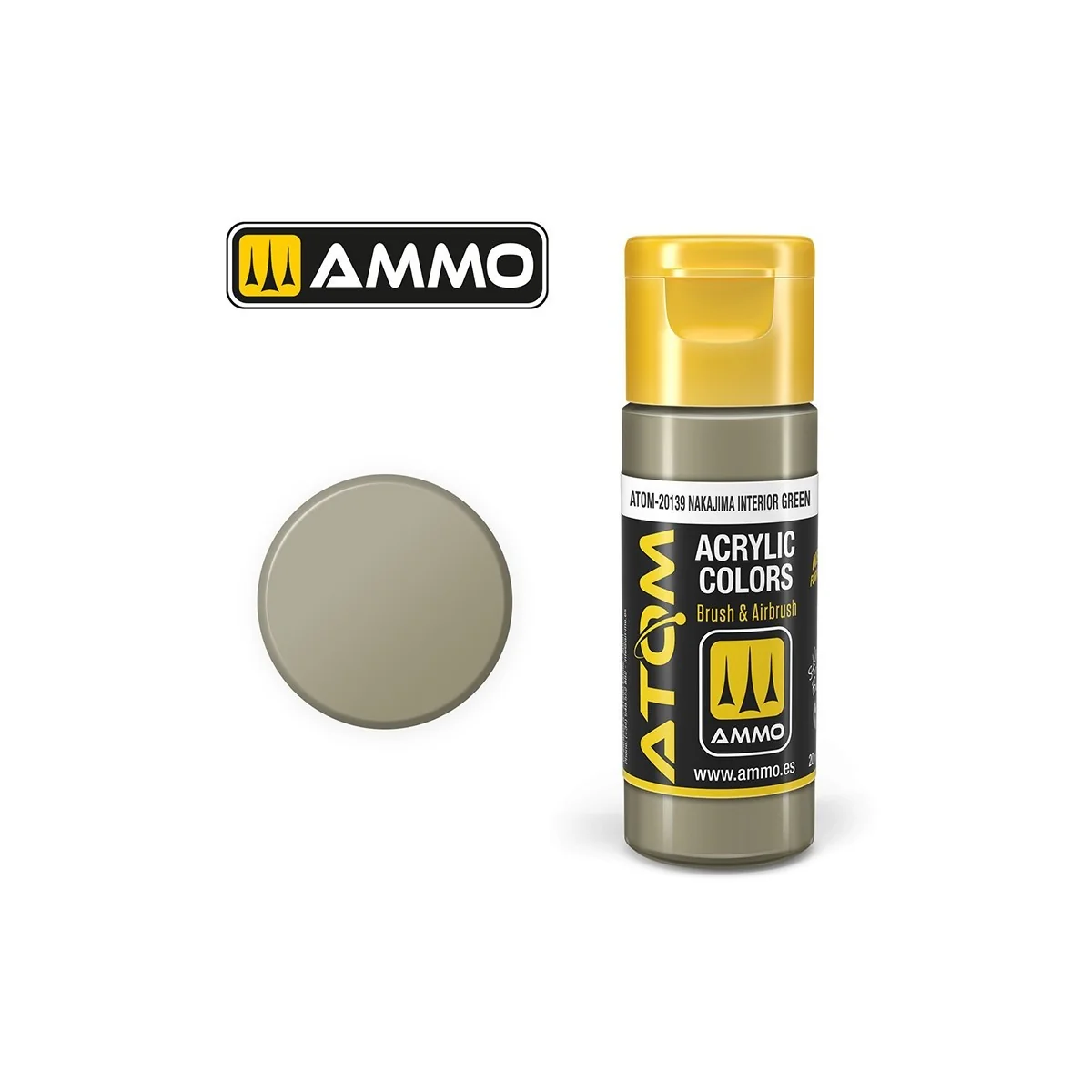 Peinture acrylique Nakajima Intérieur Vert 20ml ATOM AMMO