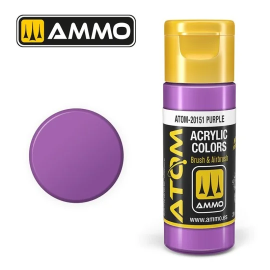 Peinture acrylique Violet 20ml ATOM AMMO ATOM-20151-Peinture acrylique Violet 20ml ATOM AMMO - ATOM-20151