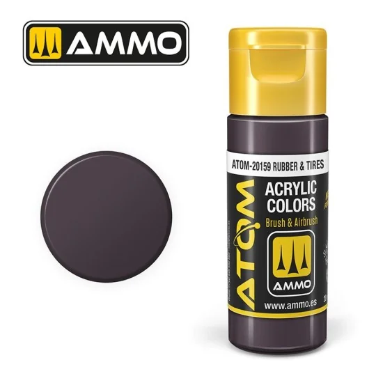 ATOM-20159-Peinture acrylique Caoutchouc et pneus 20ml ATOM AMMO - ATOM-20159