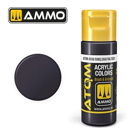 ATOM-20160-Peinture acrylique Gris foncé RAL7021 20ml ATOM AMMO - ATOM-20160