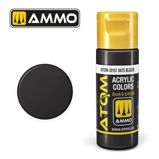 Peinture acrylique Noir OTAN 20ml ATOM AMMO ATOM-20161-Peinture acrylique Noir OTAN 20ml ATOM AMMO - ATOM-20161