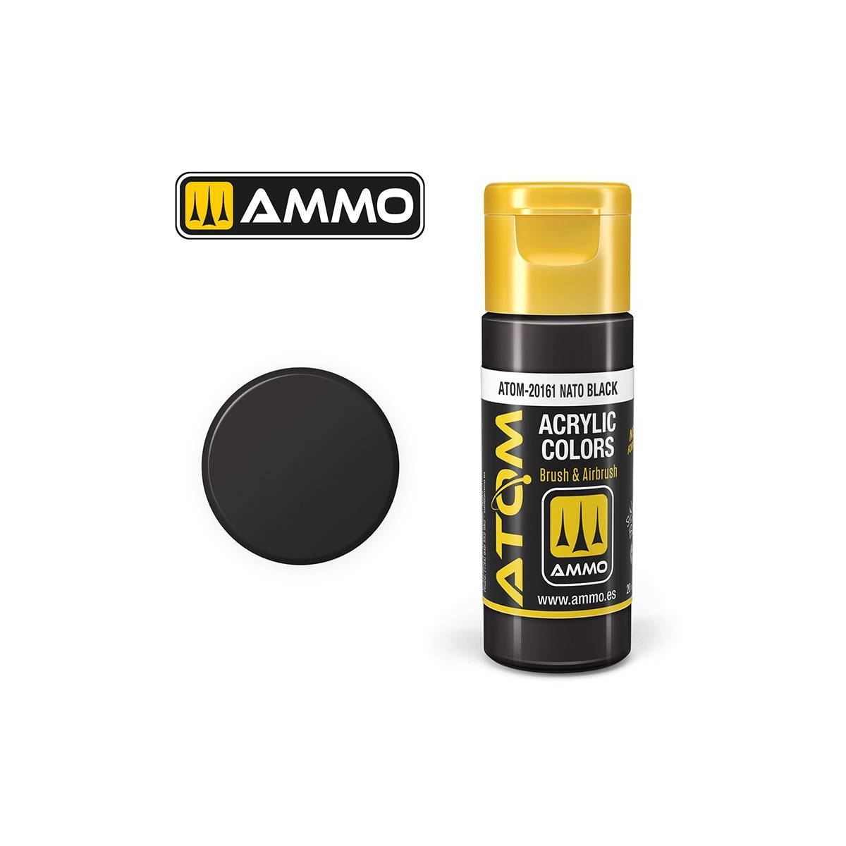 Peinture acrylique Noir OTAN 20ml ATOM AMMO