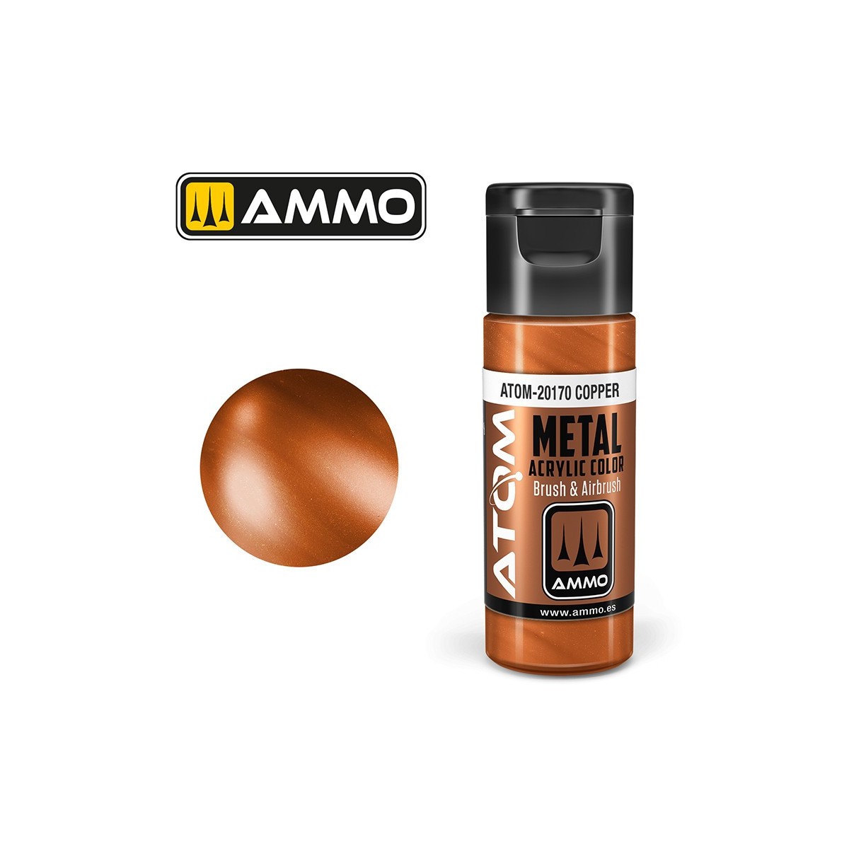 Copper Acrylic Paint 20ml ATOM METALLIC AMMO - ATOM-20170
