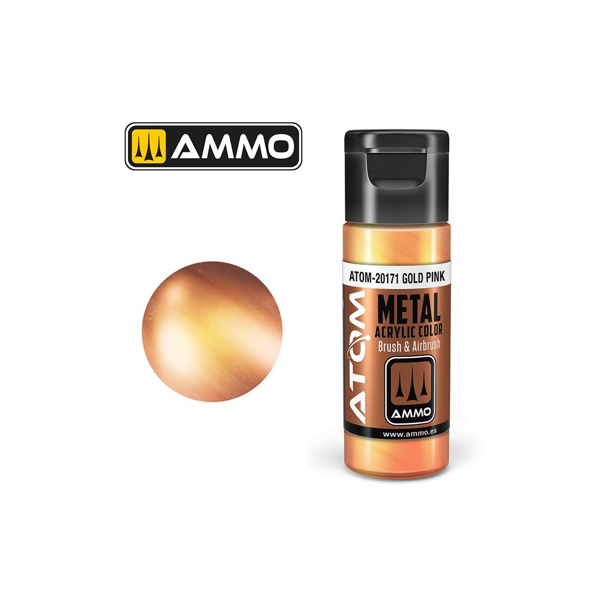 Acrylic Paint Rose Gold 20ml ATOM METALLIC AMMO - ATOM-20171