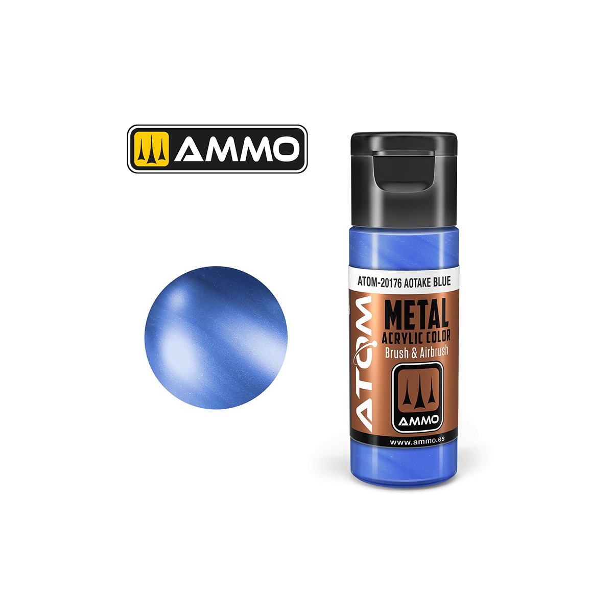 Peinture acrylique Bleu Aotake 20ml ATOM METALLIC AMMO
