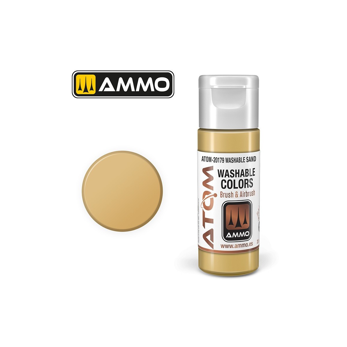 Peinture acrylique Sable 20ml ATOM WASHABLE AMMO
