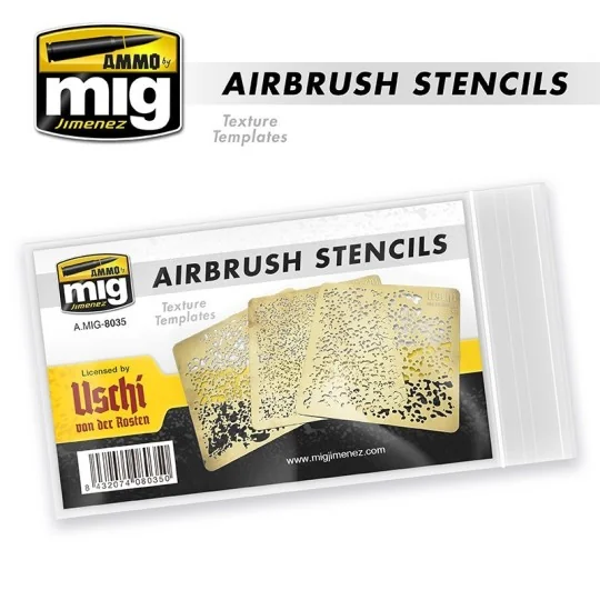 A.MIG-8035-Airbrush Stencils (x3) No. 1 Ammo - A.MIG-8035