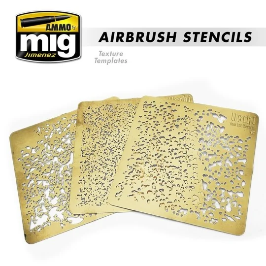 A.MIG-8035-Airbrush Stencils (x3) No. 1 Ammo - A.MIG-8035