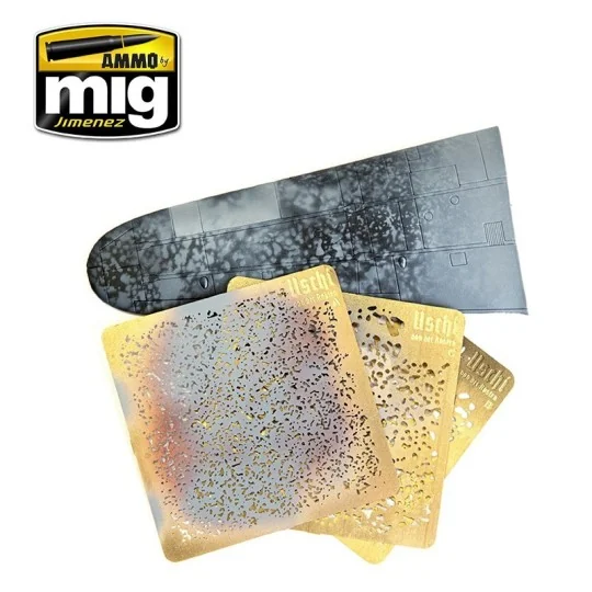 A.MIG-8035-Airbrush Stencils (x3) No. 1 Ammo - A.MIG-8035