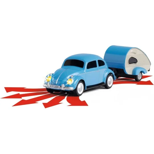 500504148-Volkswagen Coccinelle avec remorque 2.4GHz RTR 1/87 Carson - 500504148
