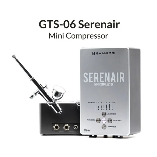 42939-Serenair Ambition Series GTS-06 Gaahleri Airbrush Kit with Mini Air Compressor - 42939