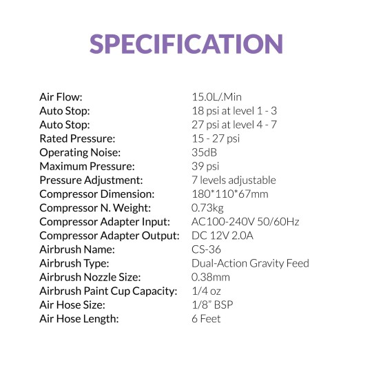 42939-Serenair Ambition Series GTS-06 Gaahleri Airbrush Kit with Mini Air Compressor - 42939