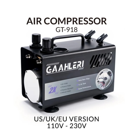 Dual Drive GT-918 Series Airbrush Air Compressor Gaahleri - 42878 42878-Dual Drive GT-918 Series Airbrush Air Compressor Gaahleri - 42878