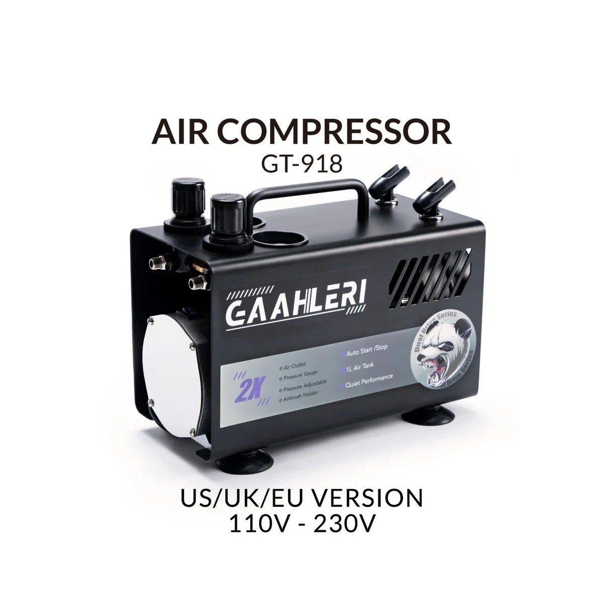 Dual Drive GT-918 Series Airbrush Air Compressor Gaahleri - 42878 Dual Drive GT-918 Series Airbrush Air Compressor Gaahleri - 42878