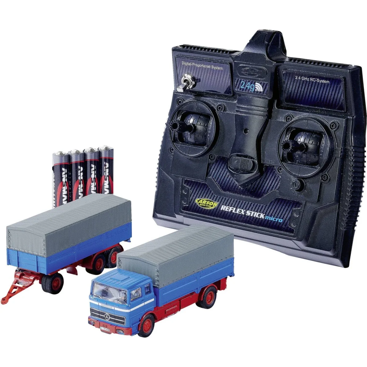 MB 1620 covered truck with trailer, 2.4GHz, RTR, 1/87 scale Carson ... MB 1620 covered truck with trailer, 2.4GHz, RTR, 1/87 scale Carson ...