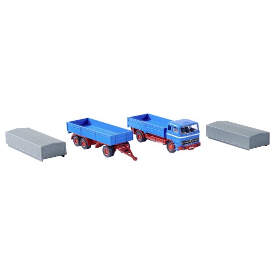 MB 1620 covered truck with trailer, 2.4GHz, RTR, 1/87 scale Carson ... 500504157-MB 1620 covered truck with trailer, 2.4GHz, RTR, 1/87 scale Carson - 500504157