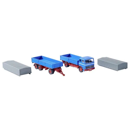 MB 1620 covered truck with trailer, 2.4GHz, RTR, 1/87 scale Carson ... 500504157-MB 1620 covered truck with trailer, 2.4GHz, RTR, 1/87 scale Carson - 500504157