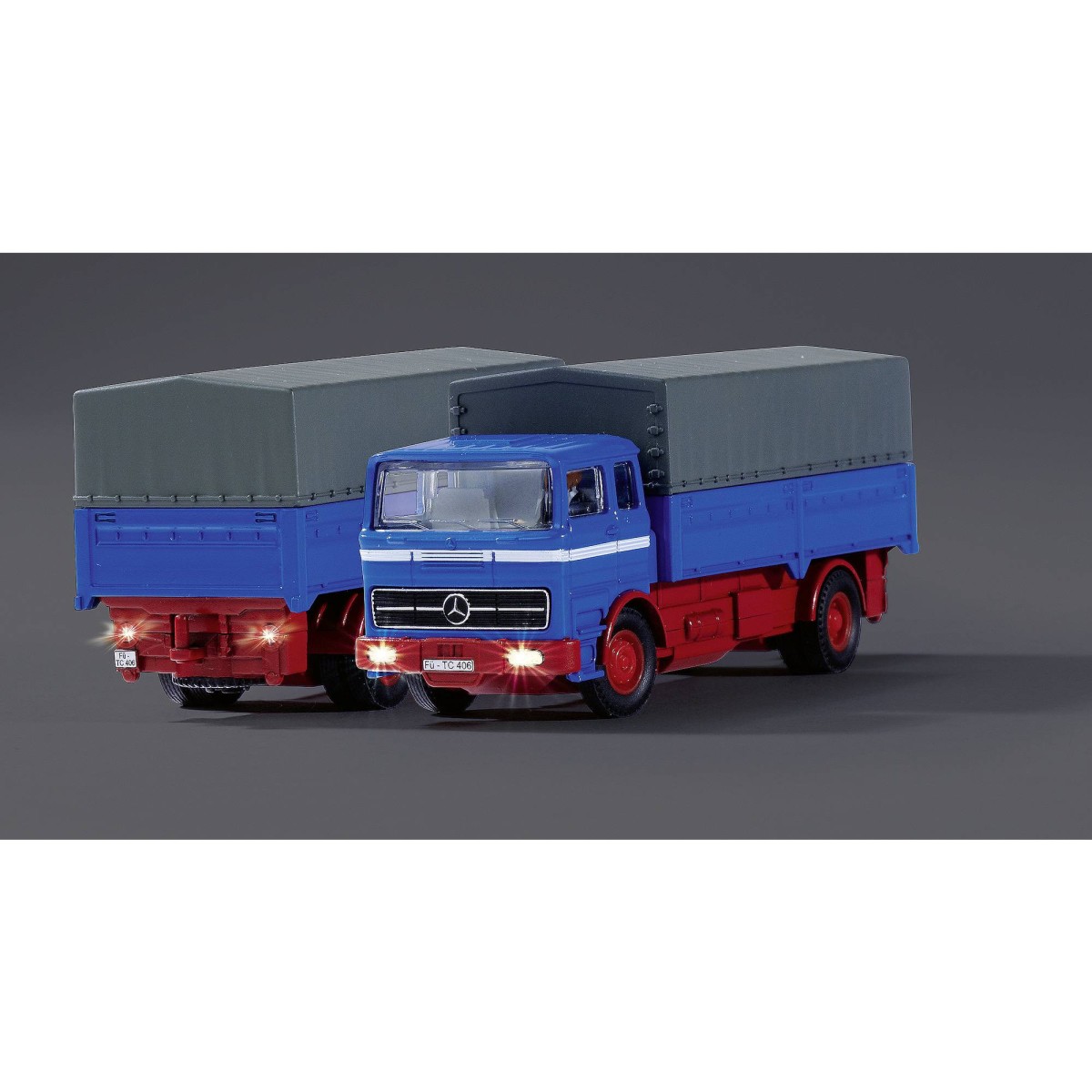 Camion bâché MB 1620 avec remorque 2.4GHz RTR 1/87 Carson  500504157 - 9