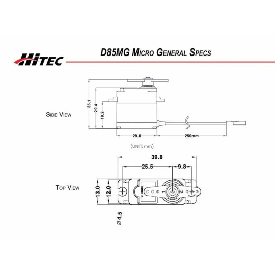 1-00068-Servo digital D85MG métal Hitec - 1-00068