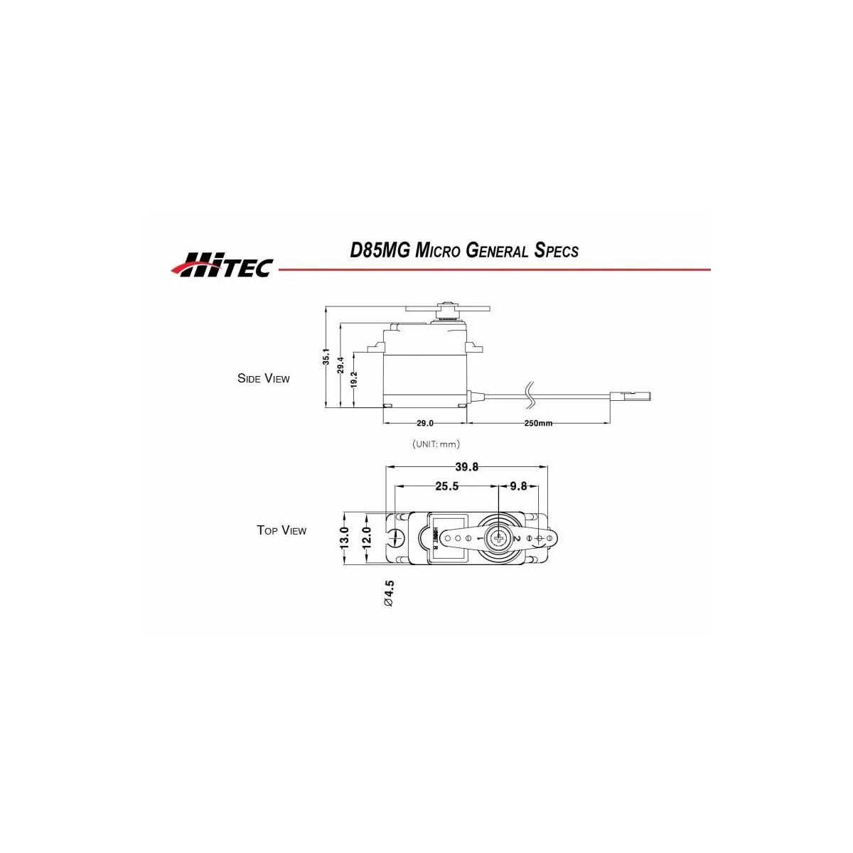 Servo digital D85MG métal Hitec Hitec 1-00068 - 3