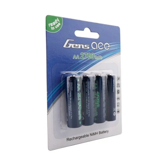 Accus R6 AA NiMh 2700mAh (4) Gens ACE Gens ACE GE2-2700AA - 2 GE2-2700AA-Accus R6 AA NiMh 2700mAh (4) Gens ACE - GE2-2700AA
