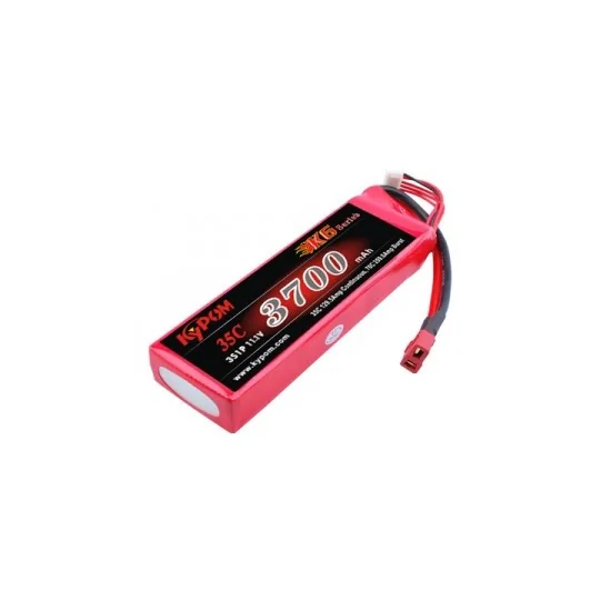 Li-Po 3700mAh 35C 3S 11,1V (Dean) Kypom Kypom Batteries KT3700/35-3S - 1 KT3700/35-3S-Li-Po 3700mAh 35C 3S 11,1V (Dean) Kypom - KT3700/35-3S