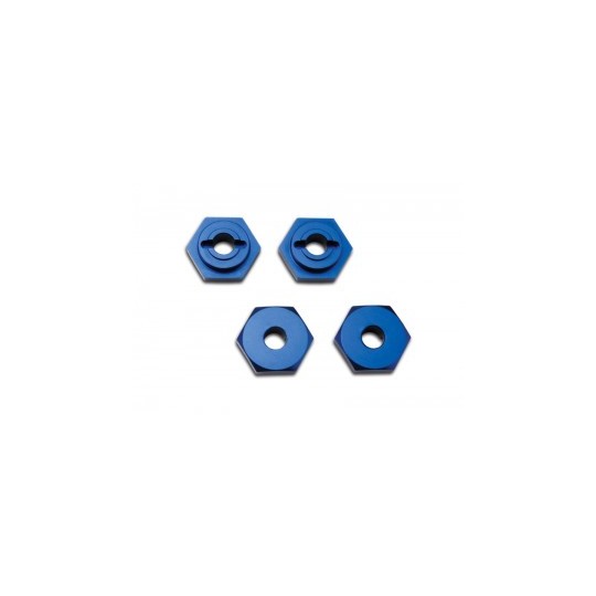 TRX-7154X-Wheel hubs, hex aluminum blue