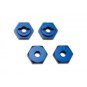 TRX-7154X-Wheel hubs, hex aluminum blue