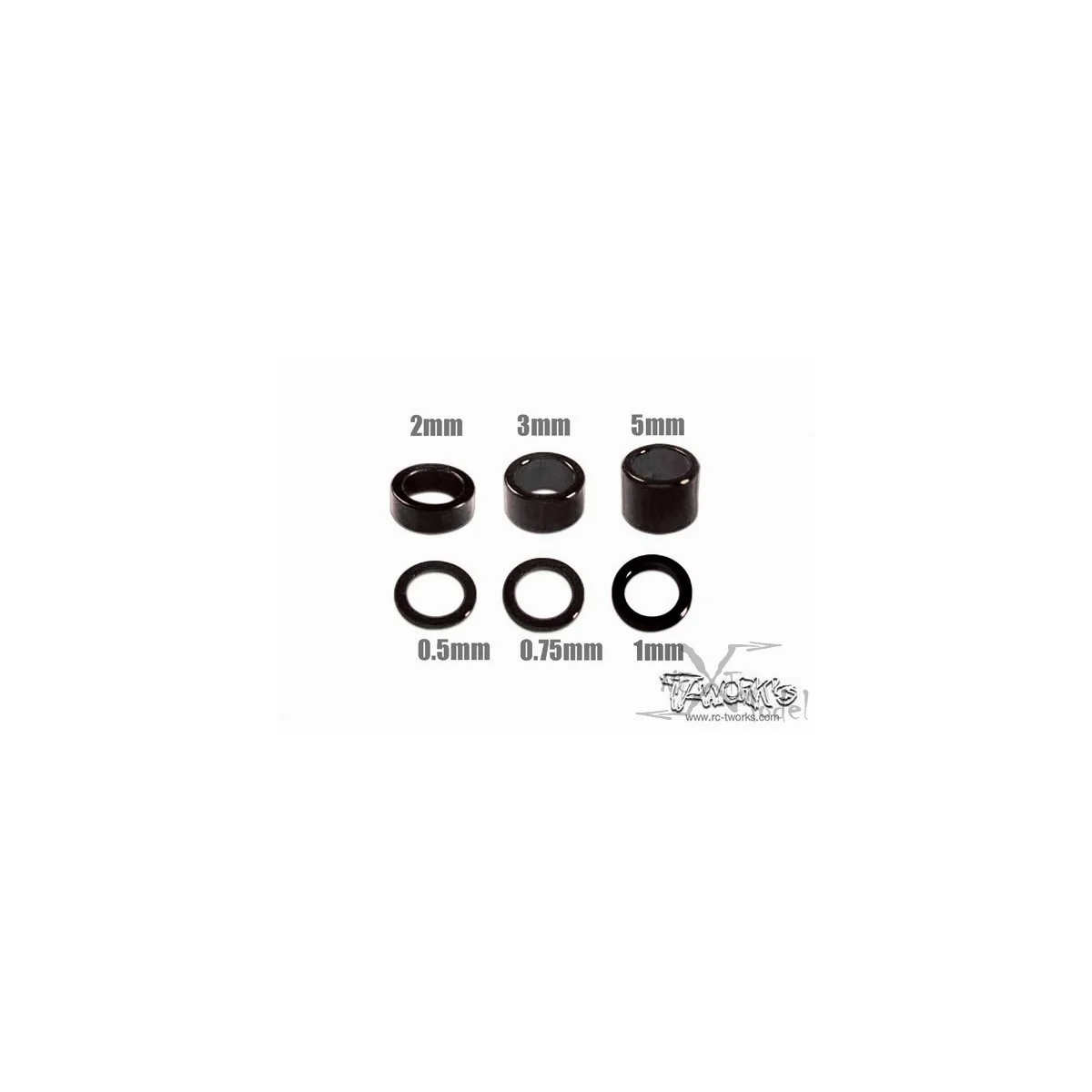 Entretoises alu M4 noires (4x6 tailles) T-Works T-Work's TA-019BK - 1 Entretoises alu M4 noires (4x6 tailles) T-Works T-Work's TA-019BK - 1