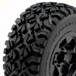 Optimo Short race tyres on RIM black Hobbytech Hobbytech HTR-T470 - 1