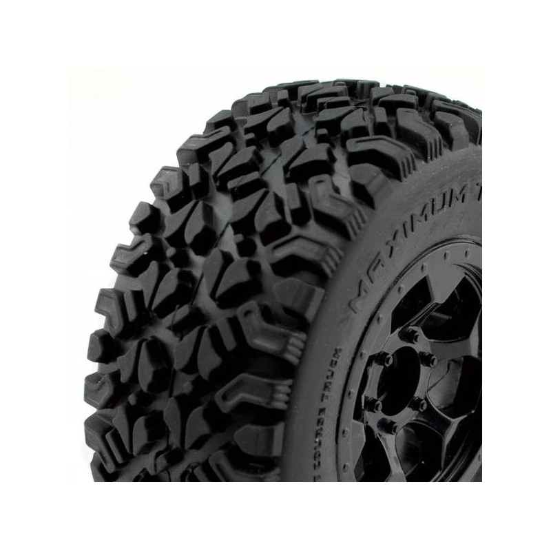 Optimo Short race tyres on RIM black Hobbytech Hobbytech HTR-T470 - 1