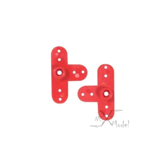 TB3010-Rudder servo Hitec plastic red (2) Trickbits - TB3010