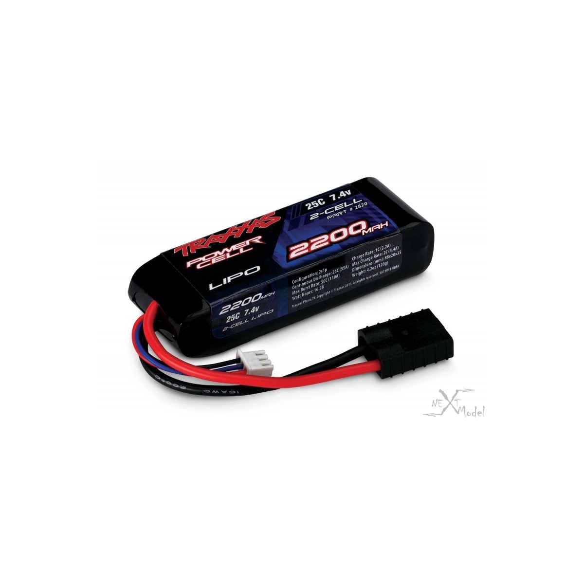 LiPo 2S 7.4V 2200mAh 25C ID Traxxas Traxxas TRX-2820X - 2