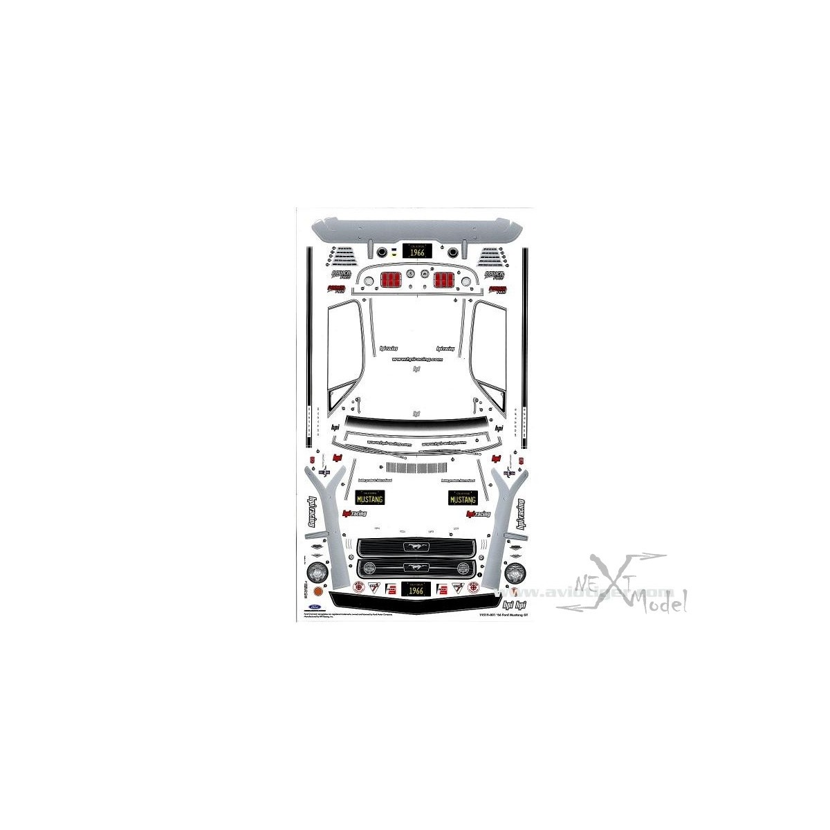 Ford Mustang GT 1966 200mm HPI body HPI Racing 870017519 - 5