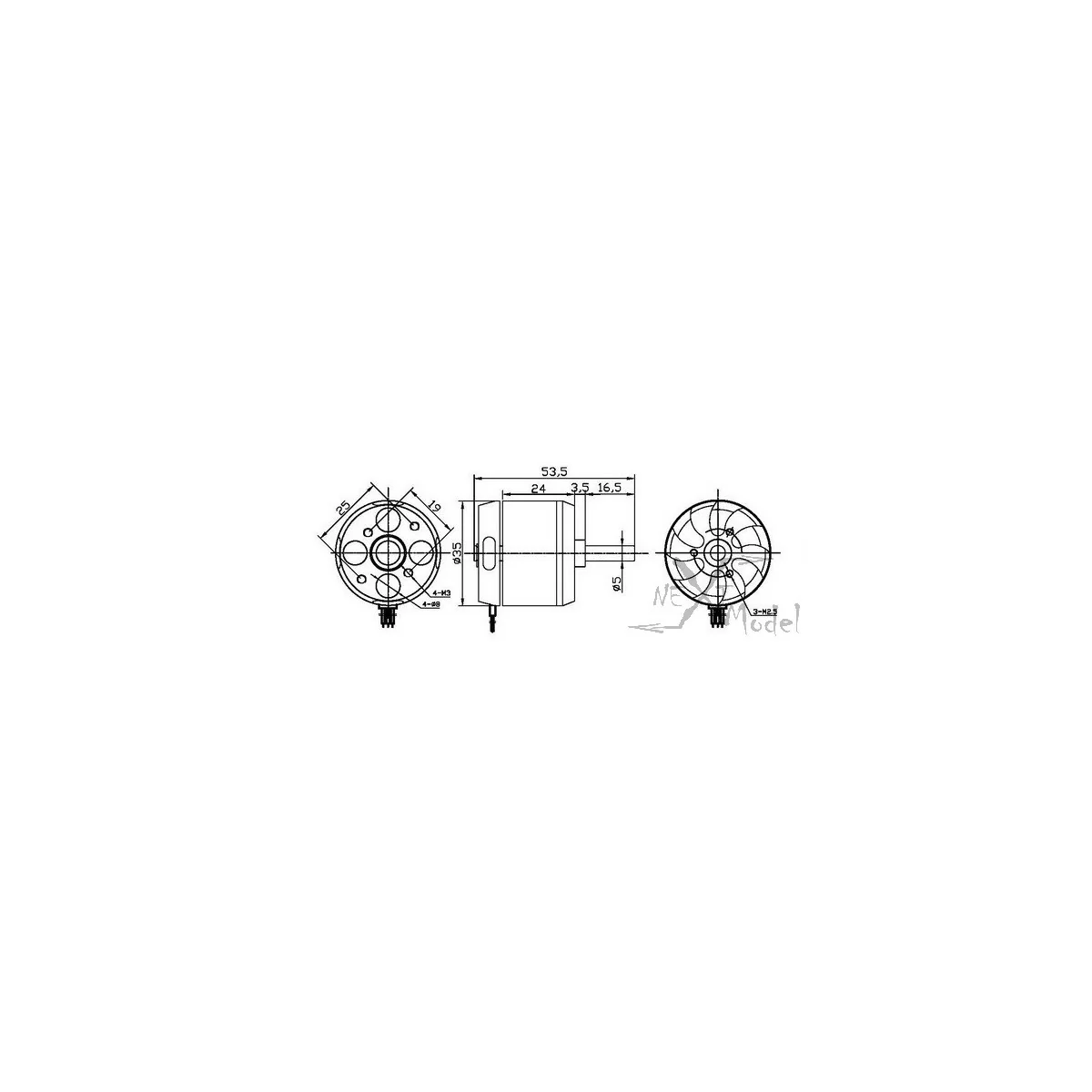 Brushless motor D3536/5 1450kv DYS DYS D3536/5 - 2 Brushless motor D3536/5 1450kv DYS DYS D3536/5 - 2