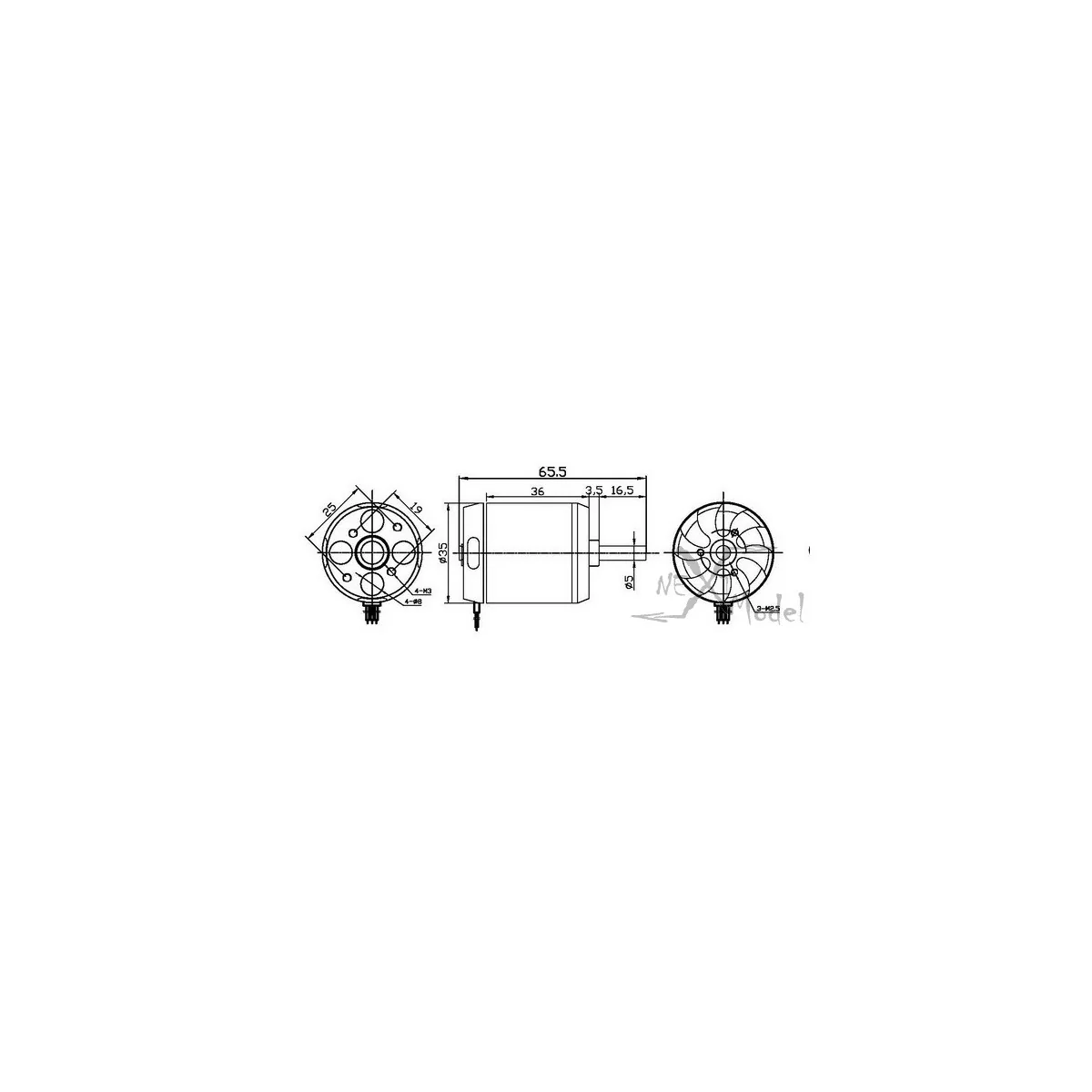 Brushless motor D3548/4 1100kv DYS DYS D3548/4 - 2 Brushless motor D3548/4 1100kv DYS DYS D3548/4 - 2