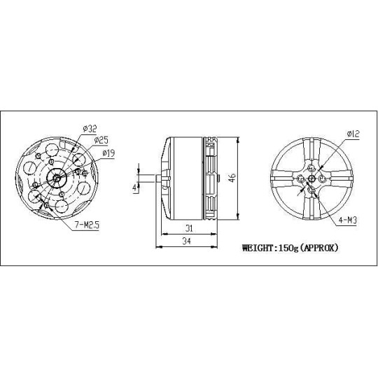 BE4114-10-Brushless motor multicopters BE4114-10 DYS