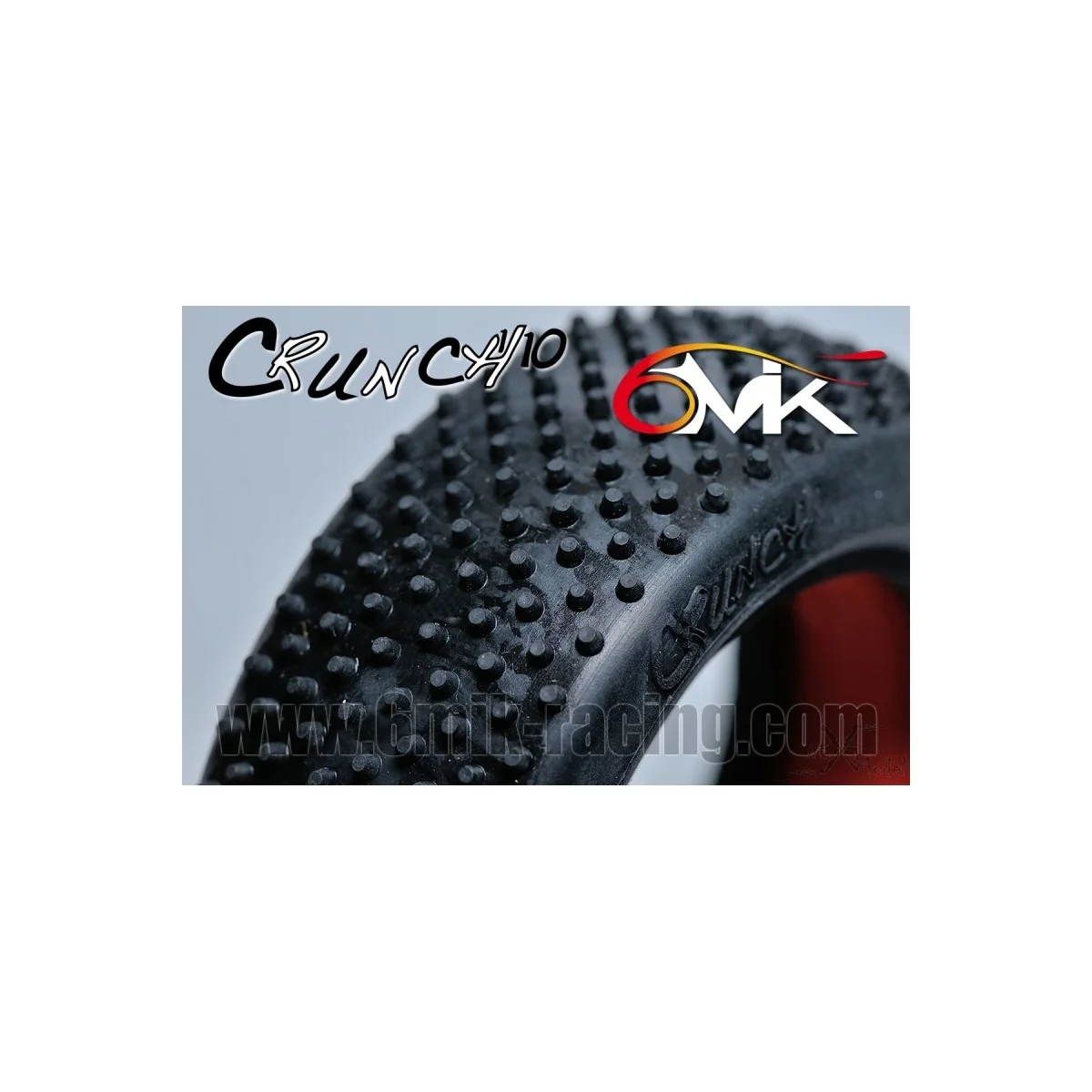 Pneus Crunch 1/10 avant rouges + mousses 6Mik 6Mik TM101R - 2