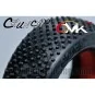 TM101R-Pneus Crunch 1/10 avant rouges + mousses 6Mik - TM101R