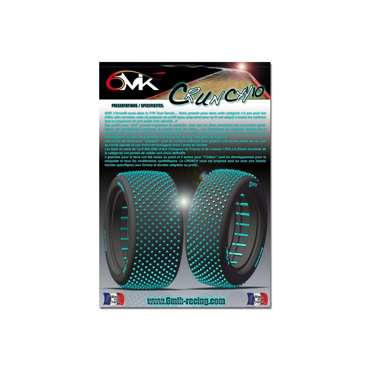 Tires Crunch 1/10 before red + foam 6Mik 6Mik TM101R - 5