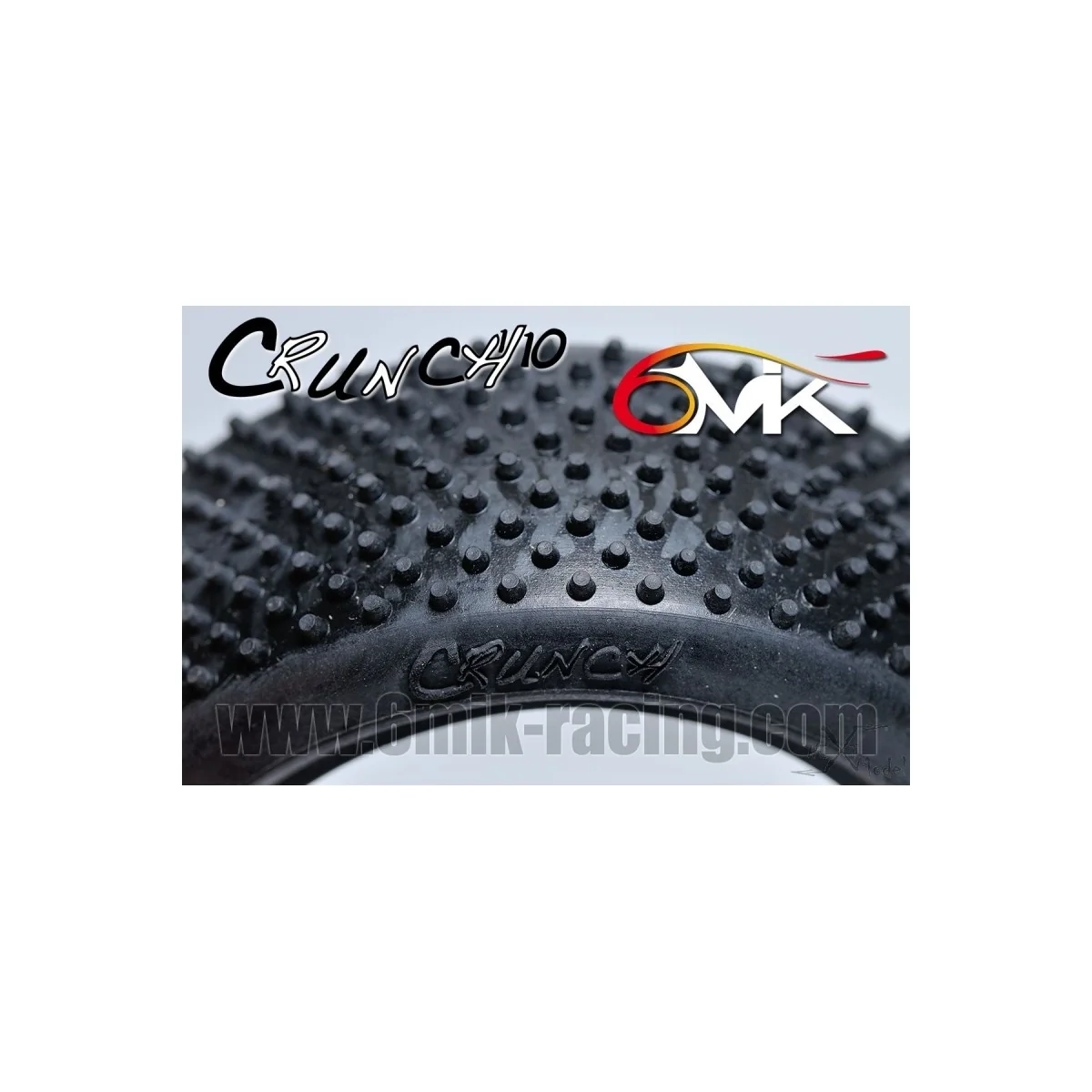 Pneus Crunch 1/10 avant rouges + mousses 6Mik 6Mik TM101R - 3