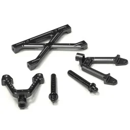 Alu damper bracket rear Axial SCX-10 black Integy C24656BLACK - 1