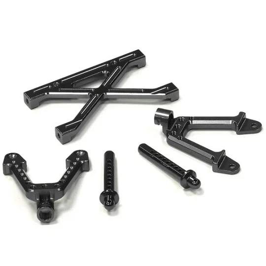 C24656BLACK-Support d'amortisseur alu arrière Noir Axial SCX-10 - C24656BLACK