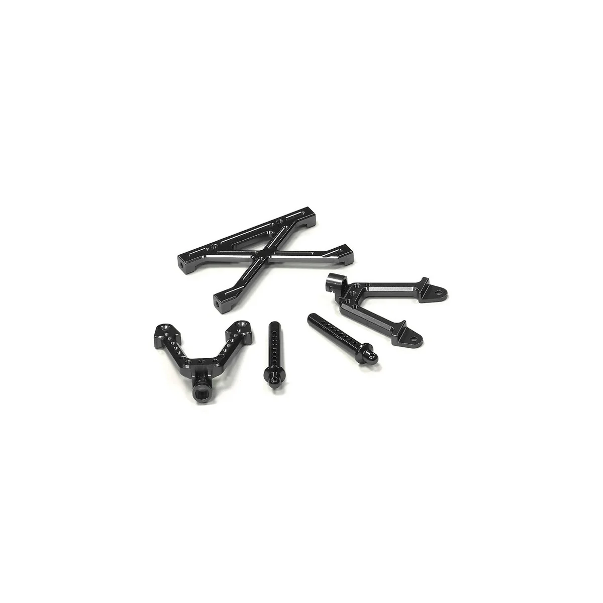 Alu damper bracket rear Axial SCX-10 black Integy C24656BLACK - 1